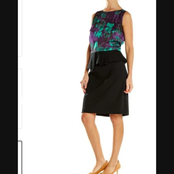 I.N.C  Sheath Sleeveless Peplum Belted Dress Blouse Pencil Skirt Combo - Picture 2 of 9